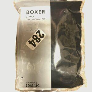 Nordstrom Rack Mens Traditional Fit Black Boxers 3-Pack Cotton/Spandex Blend Siz